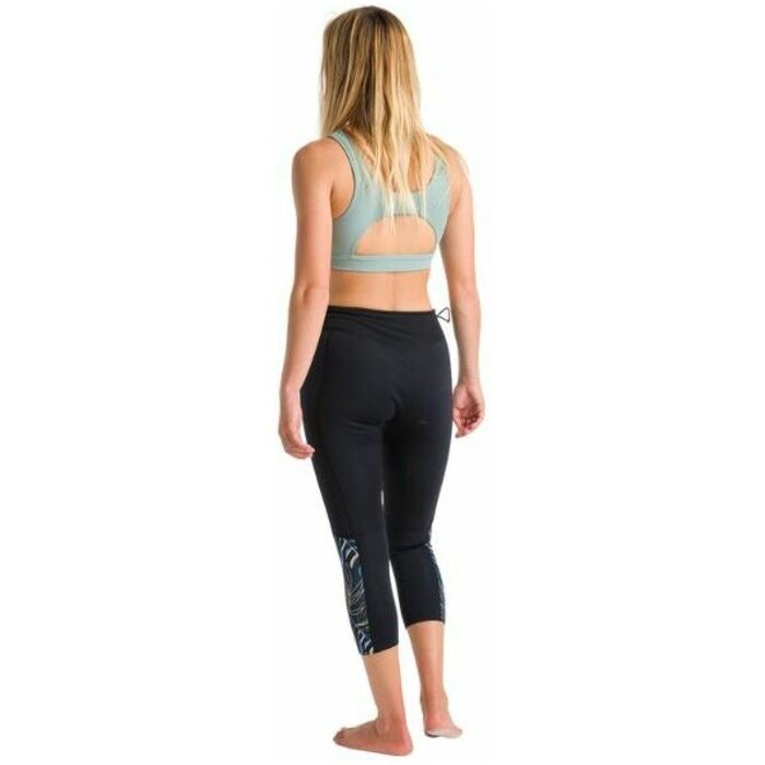 Skins Mujer Solace 1.5mm Flatlock 2024 C- 3/4 Wetsuit Leggings C-SO15LE34 - Raven Black / Tropical